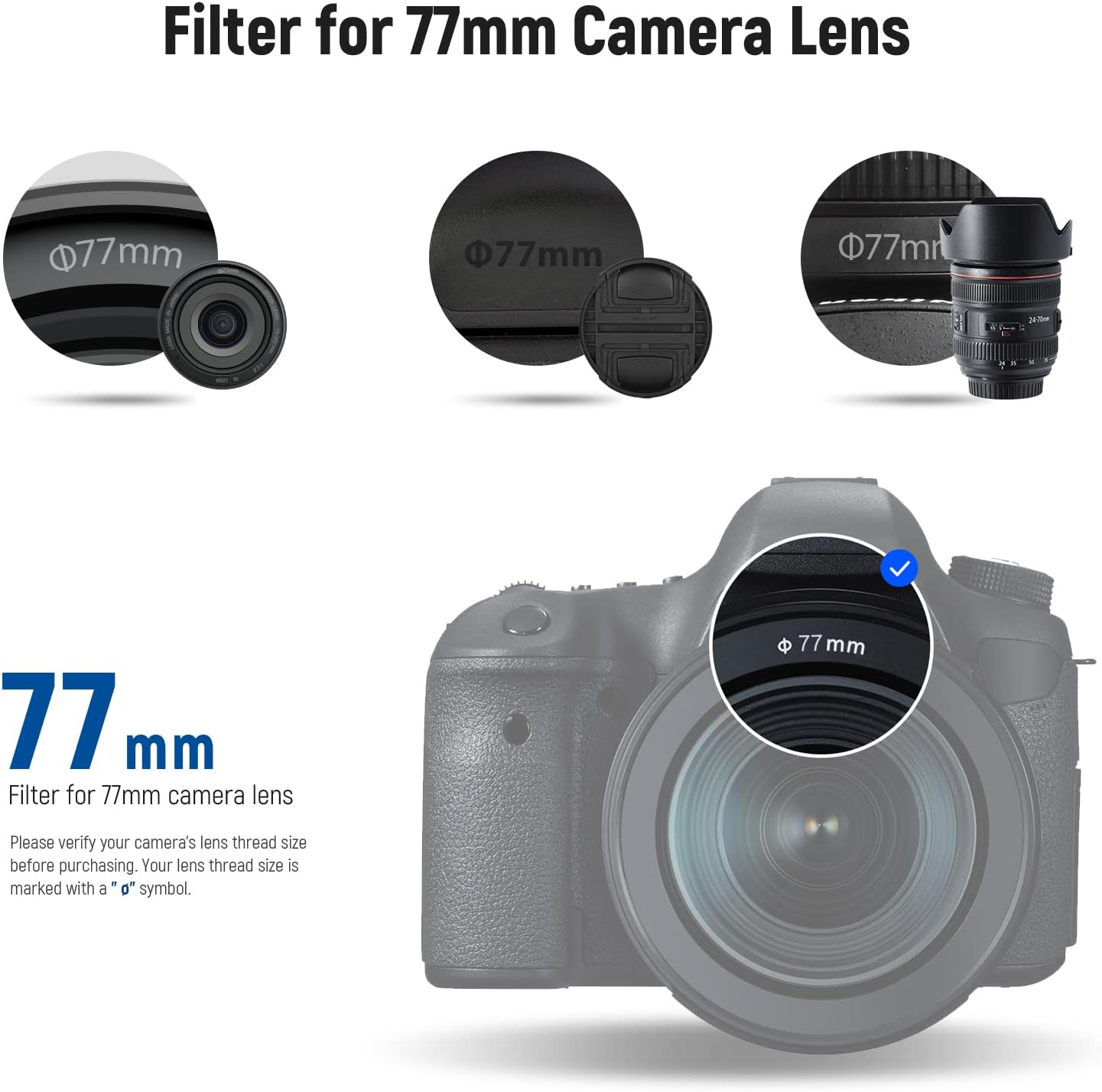 Neewer 10101289 77mm Fixed ND Filter Kit (ND1000 ND64 ND8 ND4)