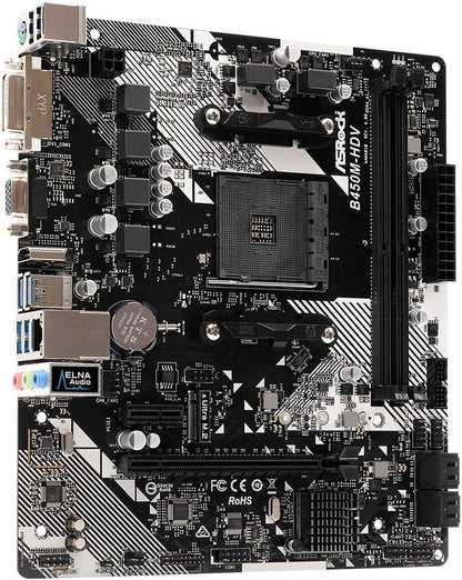 ASRock B450M-HDV R4.0 AMD Ryzen AM4 Micro ATX Motherboard