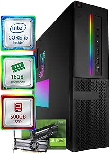 Dell RGB Gaming Computer i5 3.5Ghz 16GB 500GB SSD GT 1030 (Renewed)