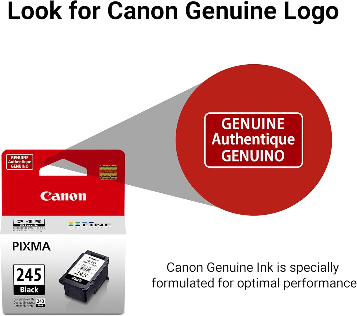 Canon PG-245 Black Ink Cartridge Genuine