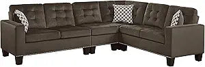 Lexicon 194840124023 Leighton Chocolate Reversible Sectional Sofa
