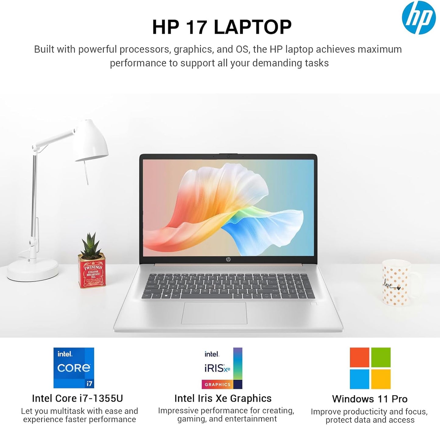 HP Essential 17 Touchscreen i7 Laptop - Rose Gold
