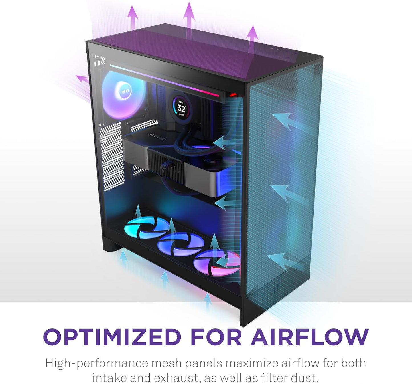 NZXT H7 Flow RGB 2024 - Mid-Tower ATX Airflow Case - Black
