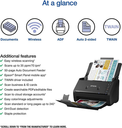 Epson ES-500W II Wireless Duplex Document Scanner