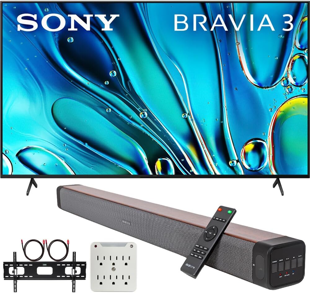 Sony E2SNK65S30 65" 4K Smart TV Bundle with Soundbar & Mount