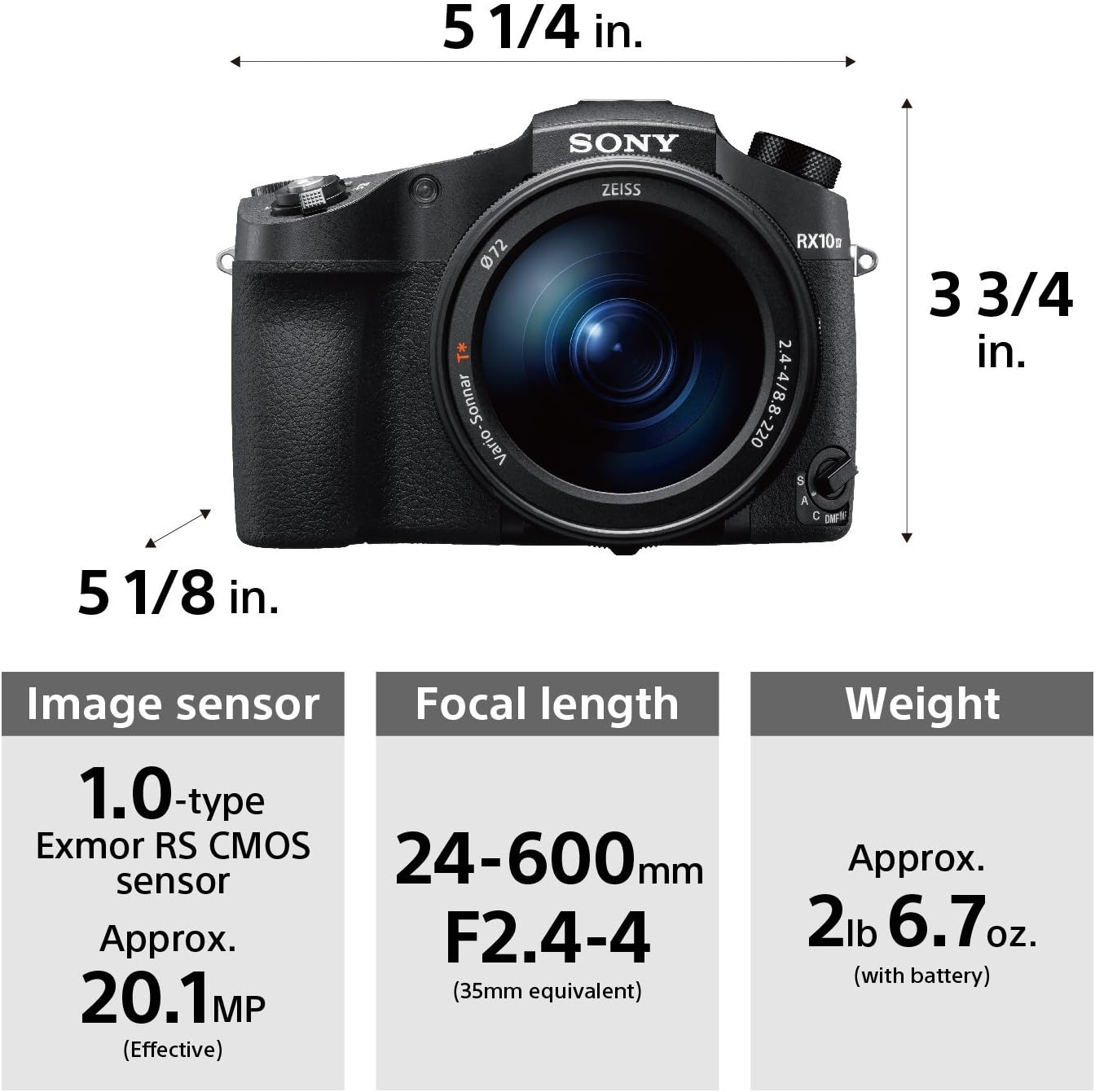 Sony DSCRX10M4 Cyber-Shot RX10 IV 25x Zoom Camera
