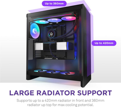 NZXT H7 Flow RGB 2024 - Mid-Tower ATX Airflow Case - Black
