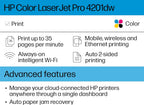 HP Color LaserJet Pro 4201dw Wireless Laser Printer (Renewed)