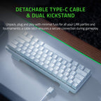 Razer RZ03-03390300 Huntsman Mini 60% Clicky Optical Keyboard - Mercury White Renewed