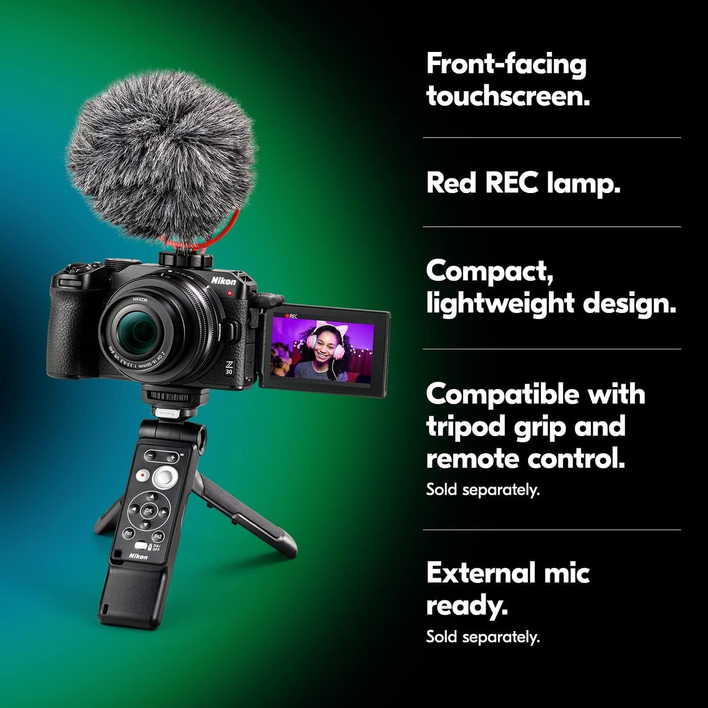 Nikon 1749 Z 30 Mirrorless Camera 16-50mm Lens Vlogging