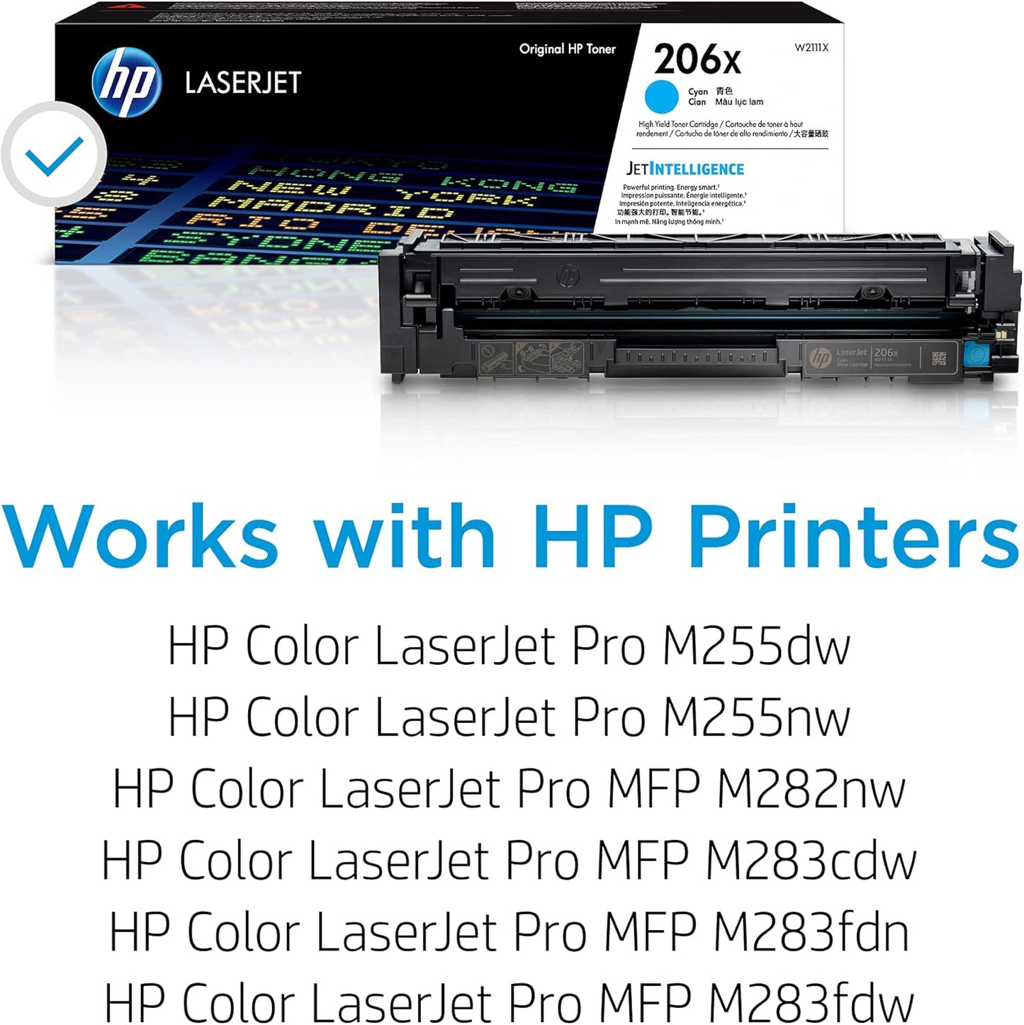 HP W2111X 206X Cyan High-Yield LaserJet Toner Cartridge