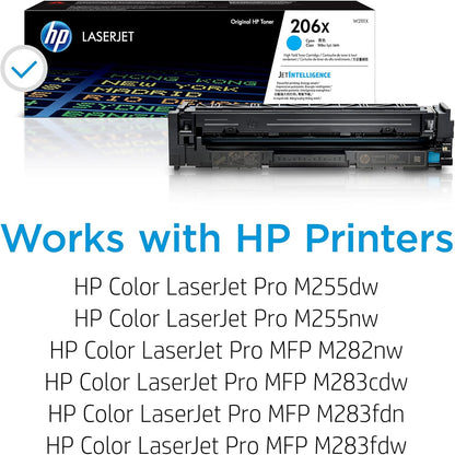 HP W2111X 206X Cyan High-Yield LaserJet Toner Cartridge