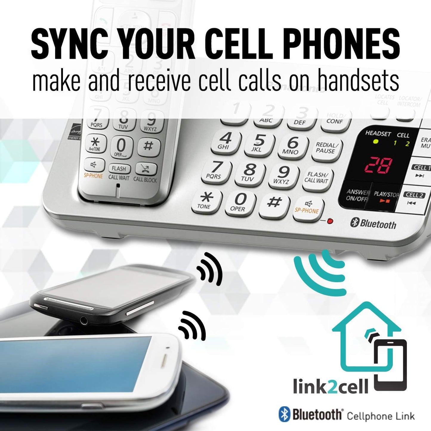 Panasonic KX-TGE474S Link2Cell 4-Handset Cordless Phone