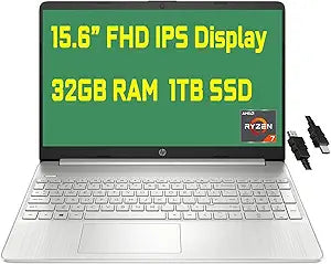 HP 15.6" FHD Business Laptop, Ryzen 7, 32GB RAM, 1TB SSD
