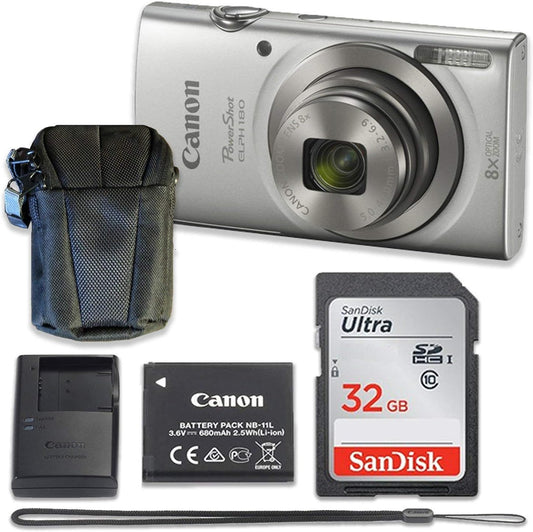 Canon PowerShot ELPH 180 Digital Camera 32GB Renewed