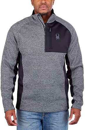 Spyder Men's Half Zip Sweater Gait Knit Pullover Gray