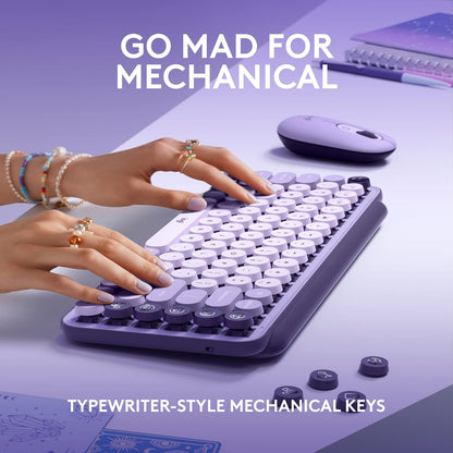 Logitech 920-011233 POP Keys Wireless Mechanical Keyboard Cosmos