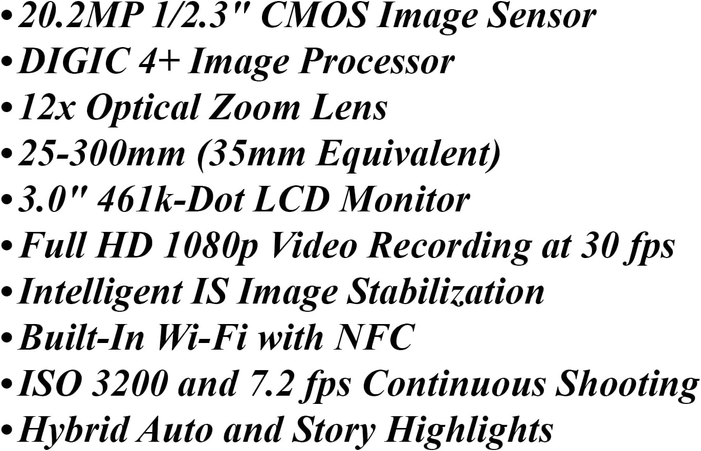 Canon ELPH 360 / IXY 650 Point & Shoot Camera Bundle (Renewed)