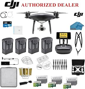 DJI Phantom 4 PRO Plus Obsidian 4K Drone Kit: 4 Batteries
