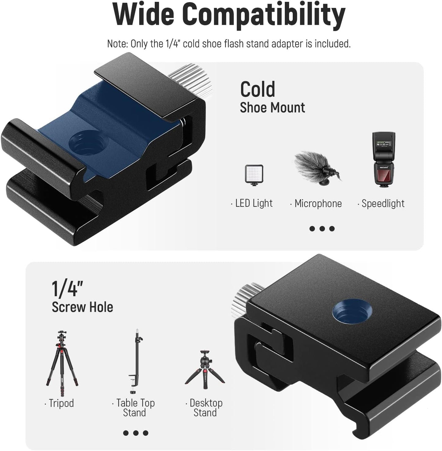 Neewer 10100957 8-Piece Cold Shoe Mount Adapter Set