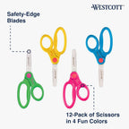 Westcott 14871 Kids Scissors, 5-Inch Blunt Tip, 12-Pack