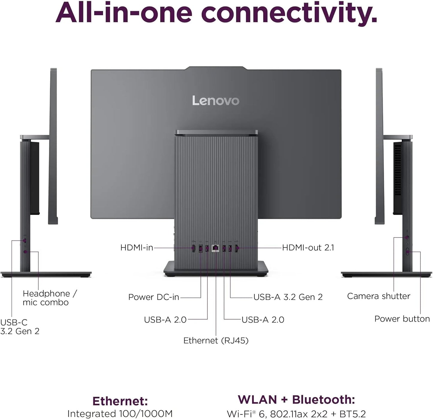 Lenovo Intel Core 3 ThinkCentre 24" All-in-One Desktop