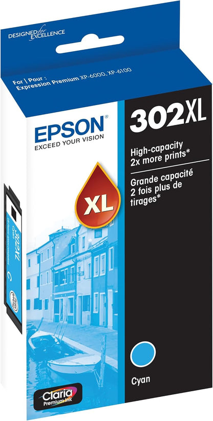 Epson T302XL220-S High Capacity Cyan Ink Cartridge
