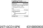GE 45144 25-Watt Crystal Clear Tubular T10 Light Bulb