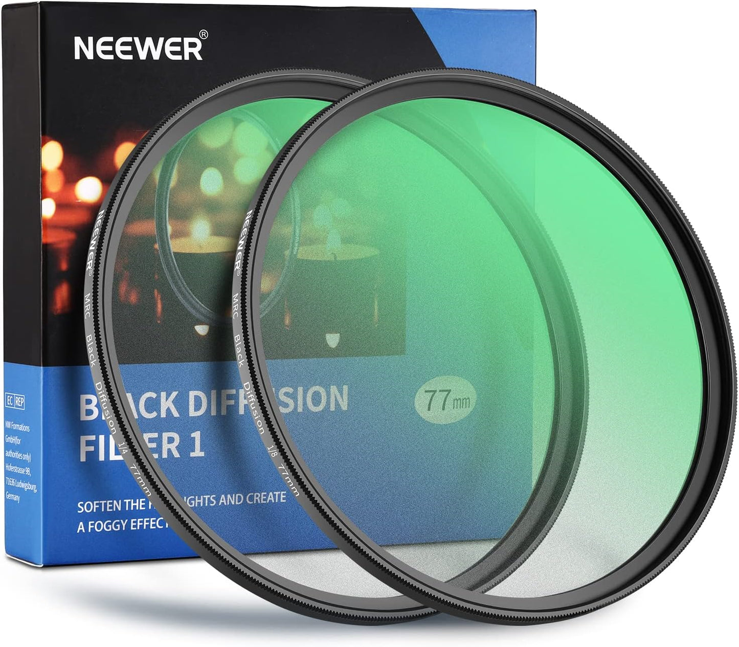 Neewer 77mm Black Diffusion Lens Filter Kit