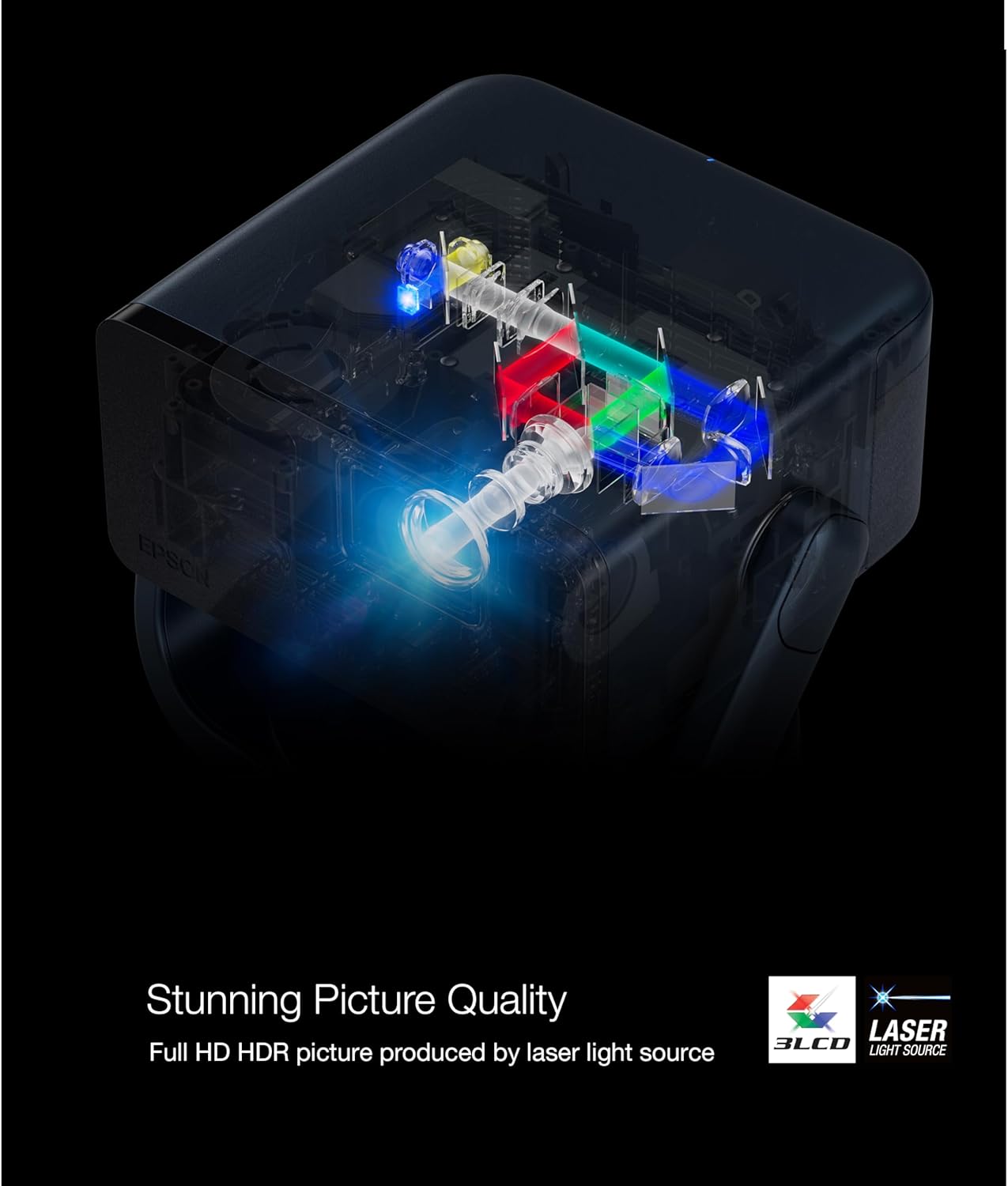 Epson V11HB38420 EpiqVision Mini EF22 Portable Smart Laser Projector