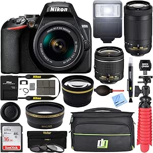 Nikon CRTE7NKD3500 D3500 DSLR Dual Lens Kit - Renewed