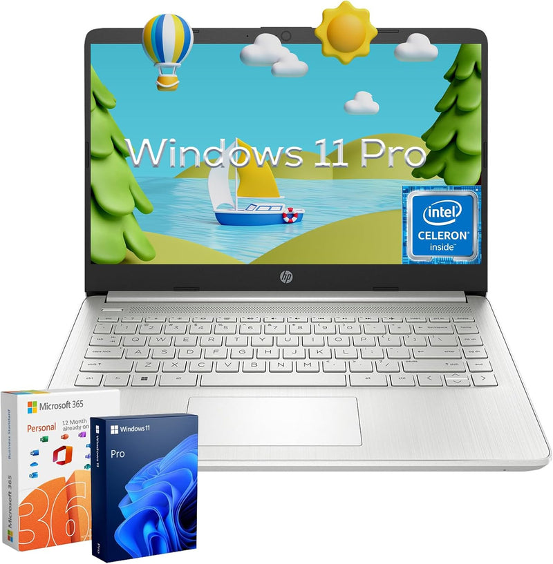 HP Ultra-Thin Laptop Windows 11 Pro Microsoft 365 Bundle — main product image