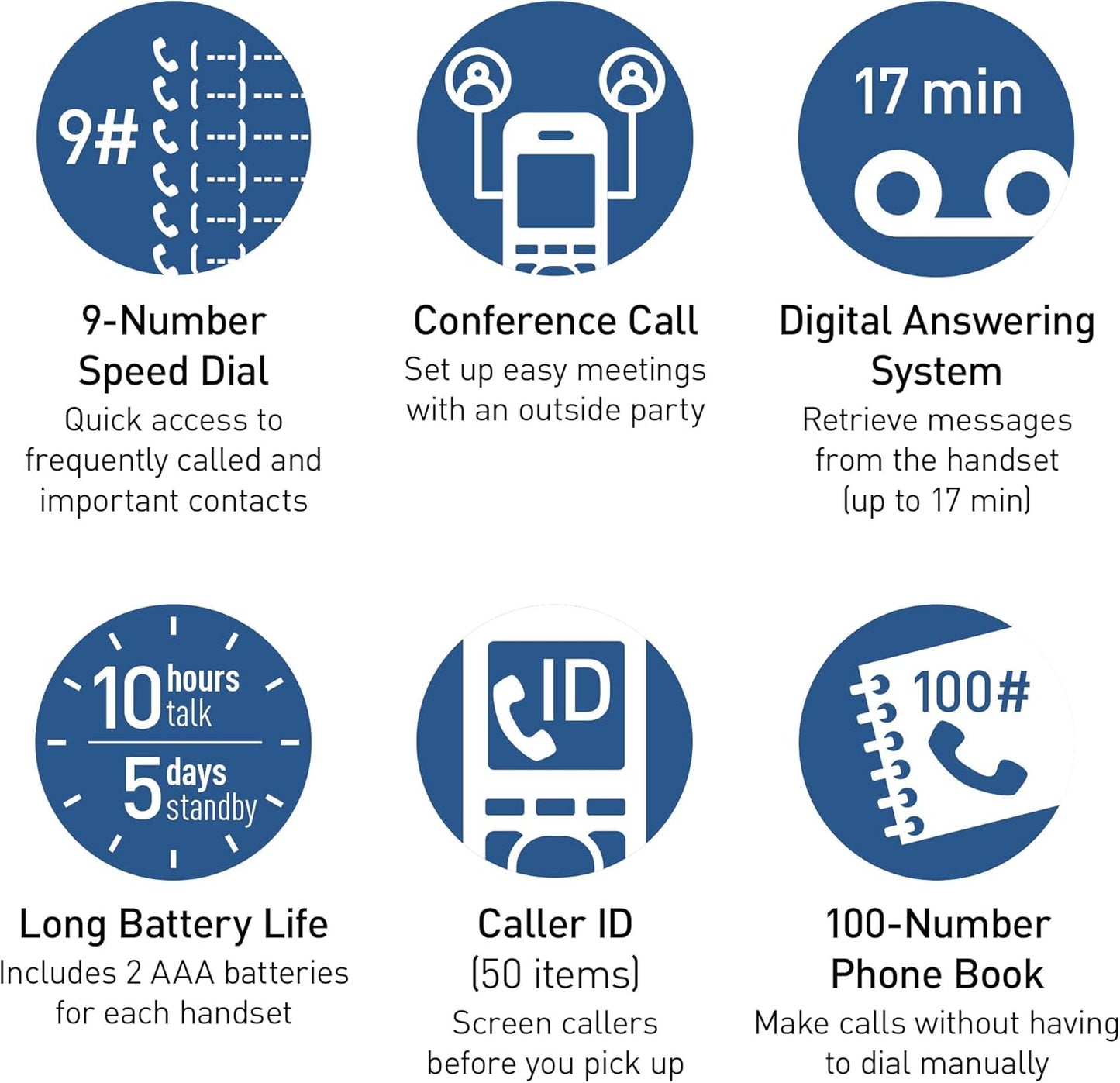 Panasonic KX-TGD832M Cordless Phone Answering Machine 2-Handset Metallic Black