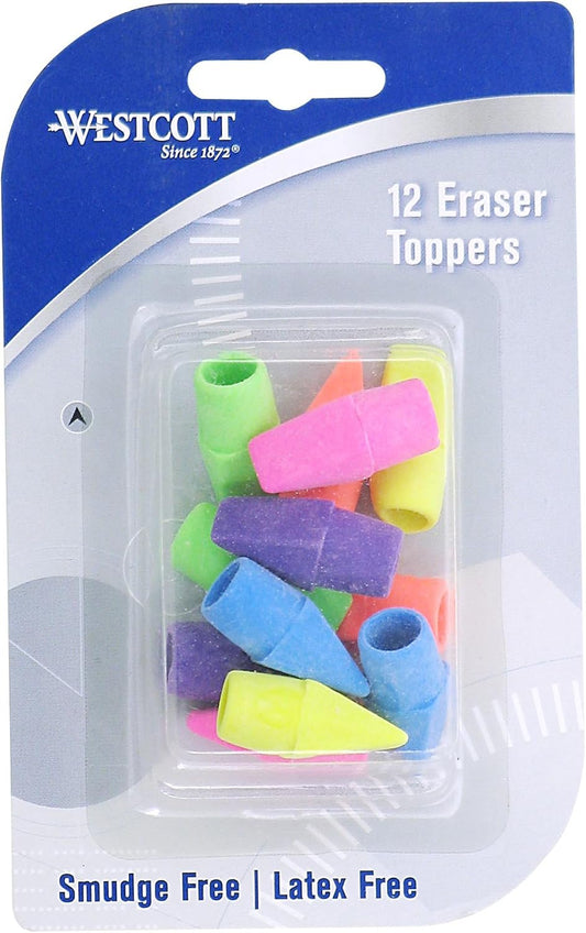 Westcott ‎14891 Pencil Eraser Toppers 12-Pack