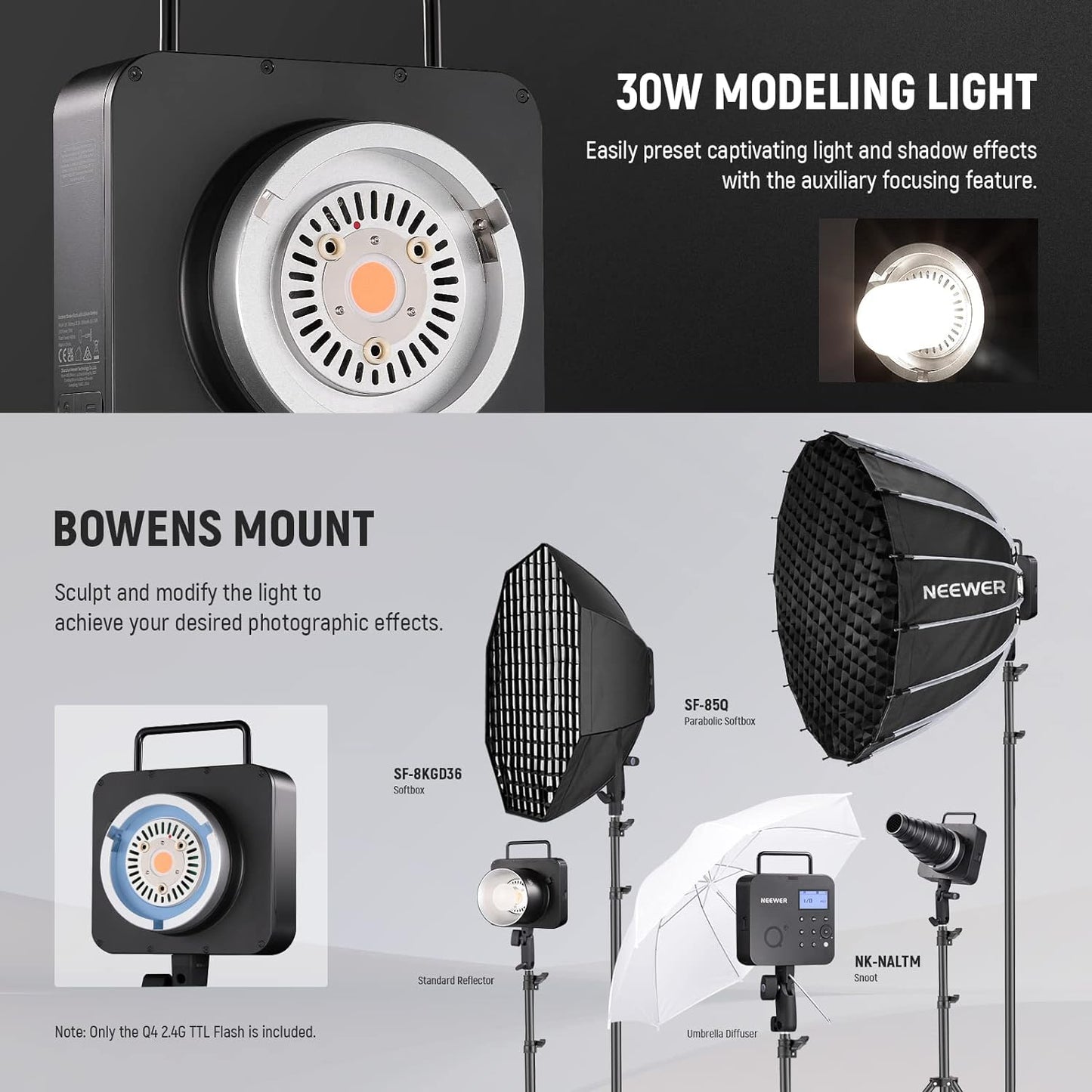 Neewer Q4 400Ws TTL Outdoor Studio Flash Strobe