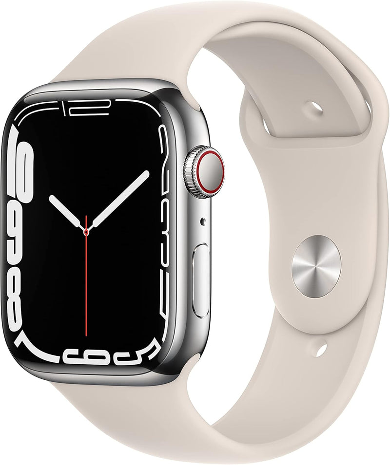 Apple MKJD3LL/A Watch Series 7: 45mm GPS + Cellular, Steel Case — main product image