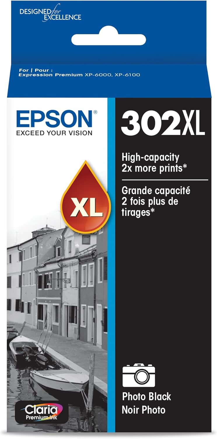 Epson T302XL120-S Claria Premium Ink High Capacity Photo Black