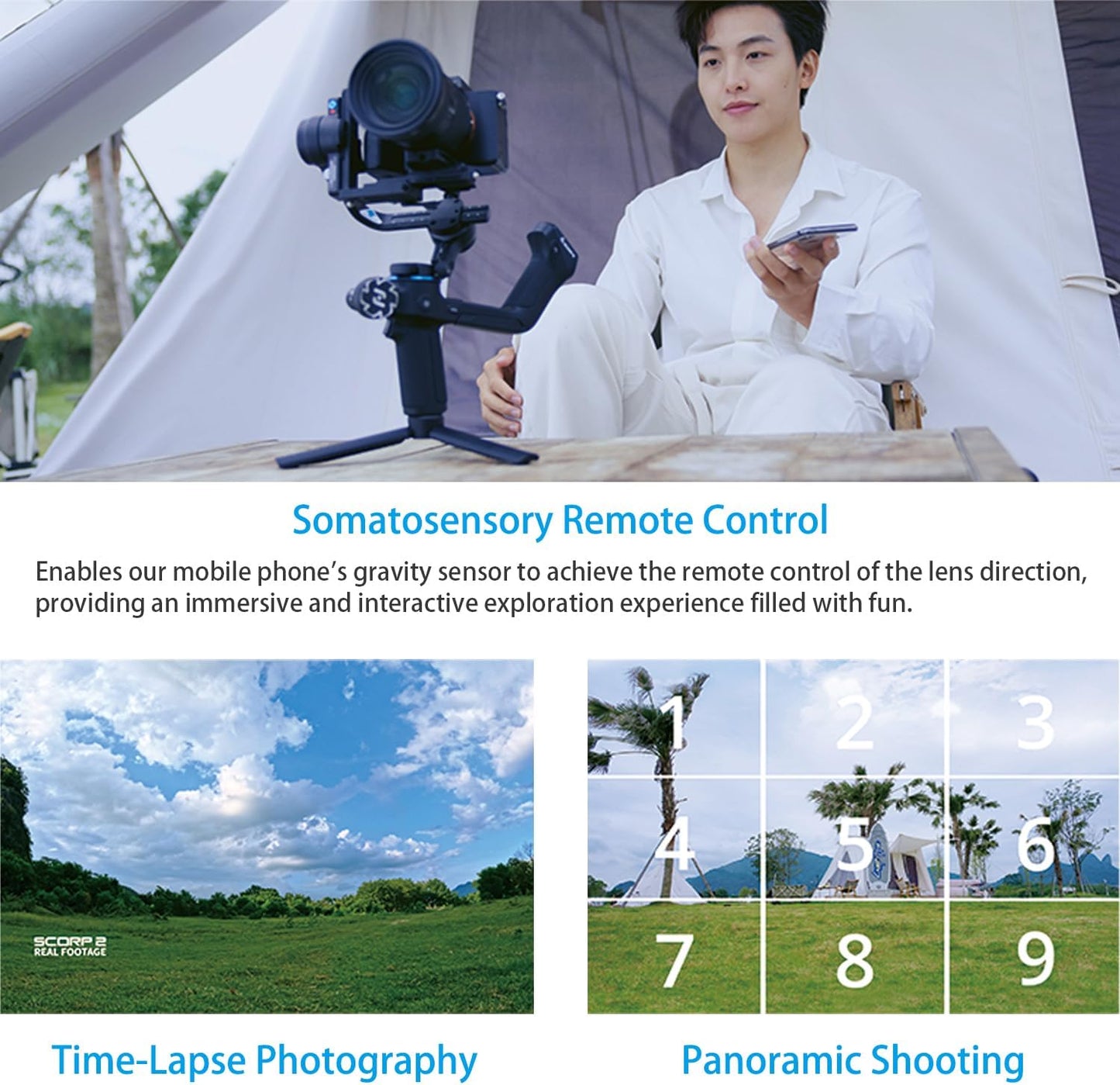 FeiyuTech SCORP 2 3-Axis Gimbal Stabilizer AI Tracking