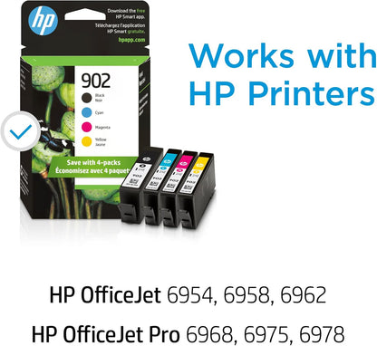 HP X4E05AN 902 Original Black/Color Ink Cartridge 4-Pack