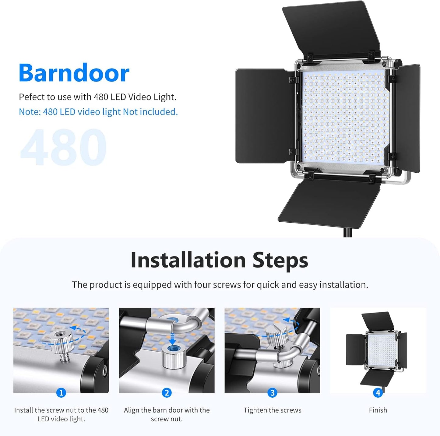 Neewer NA-480 LED Light Barn Door - for 480 LED Panel