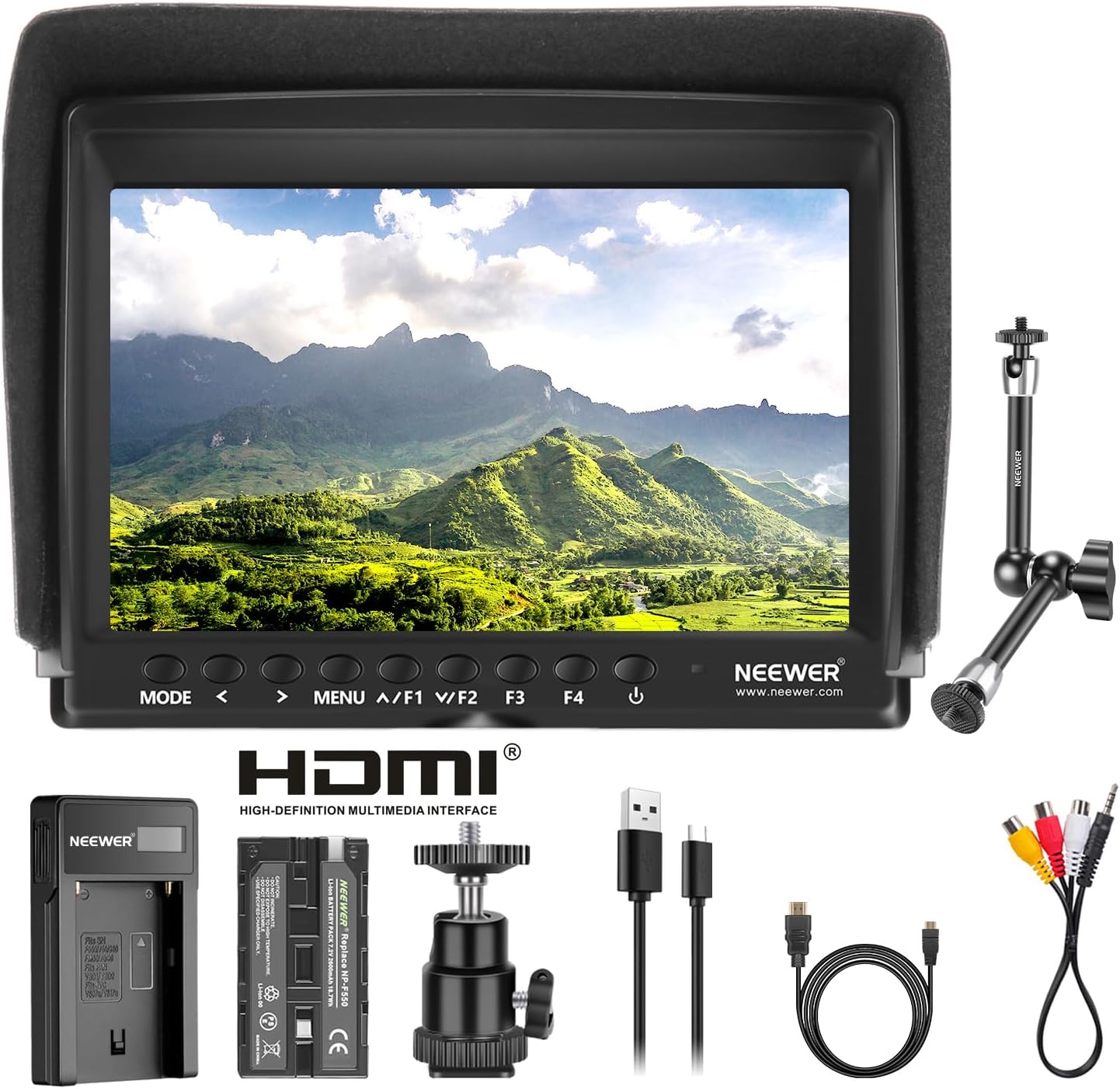 Neewer 90100499 F100 7" Camera Field Monitor Kit
