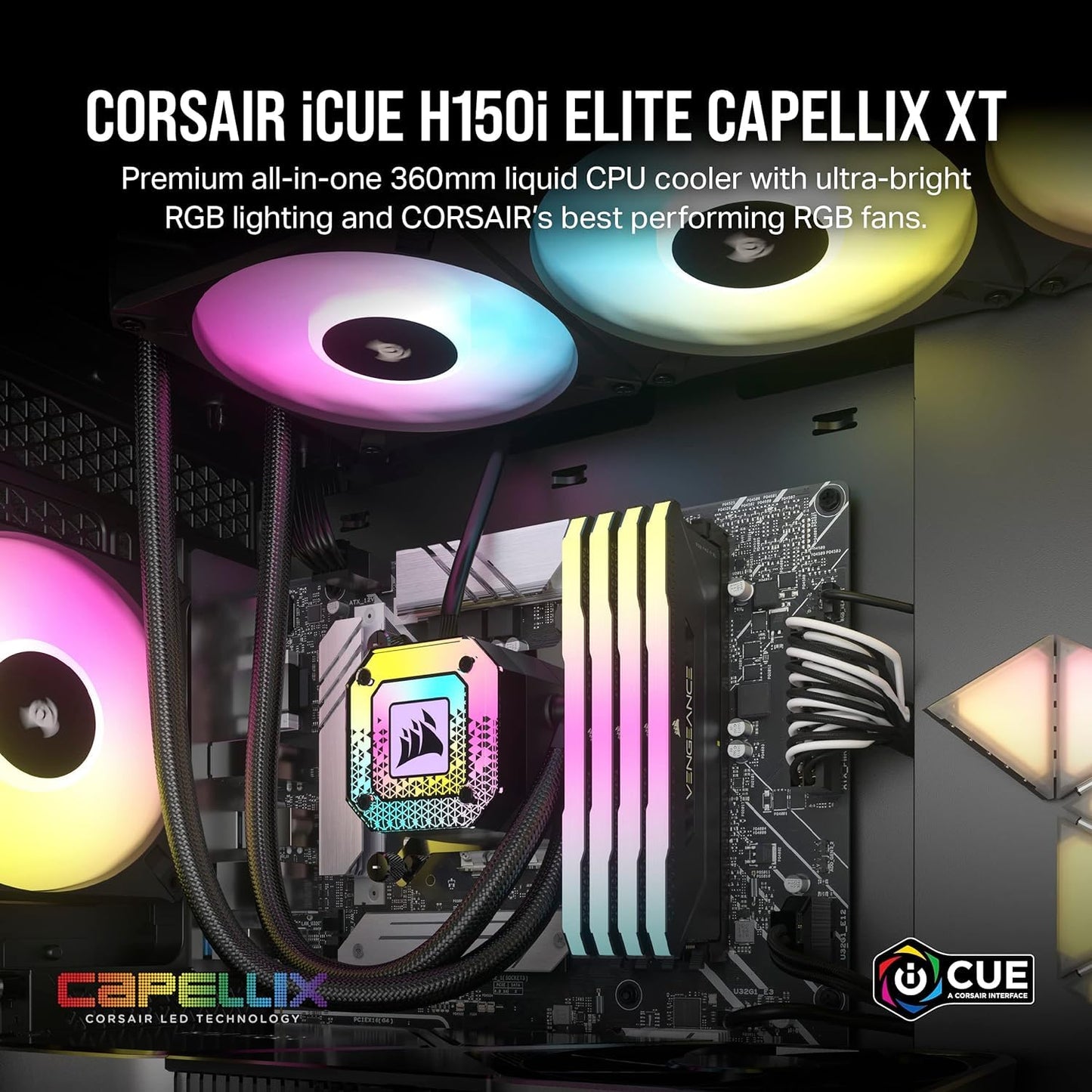 Corsair iCUE H150i Elite CAPELLIX XT 360mm Liquid CPU Cooler (Renewed)