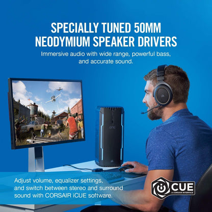 Corsair HS70 Wireless Gaming Headset - Carbon (Renewed)