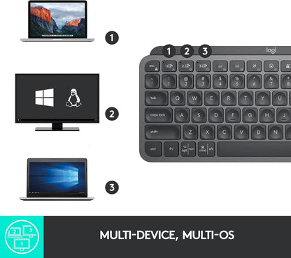 Logitech 920-010388 MX Keys Mini Wireless Keyboard - Graphite (Renewed)