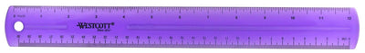 Westcott 16024 12-Inch Jeweltone Purple Plastic Ruler