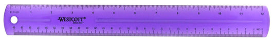 Westcott 16024 12-Inch Jeweltone Purple Plastic Ruler