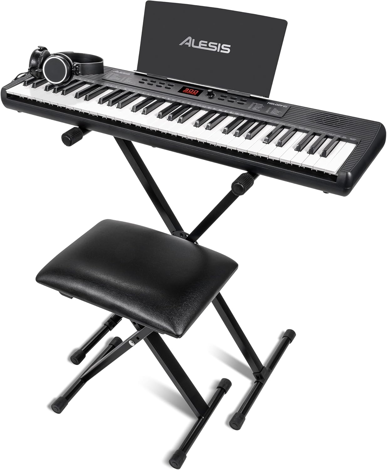 Alesis MELODY61 MK4 Beginner Keyboard Piano Bundle