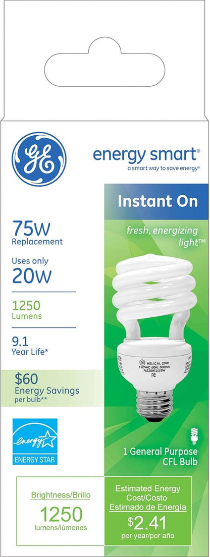 GE 74200 20-Watt Energy Smart CFL Bulb 75W
