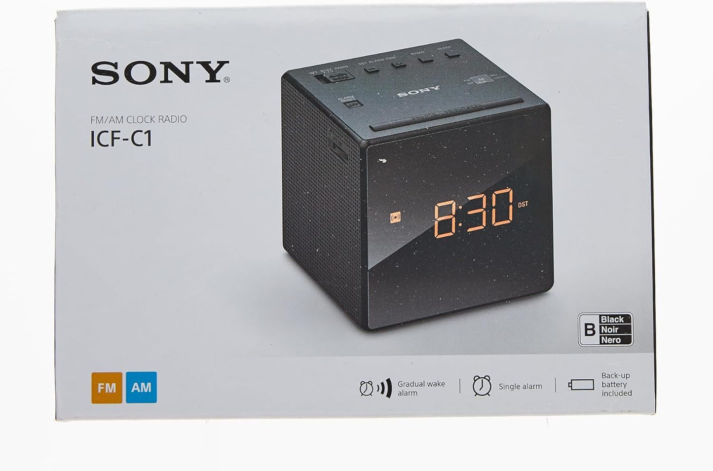 Sony ICFC1B.CED Black AM/FM Clock Radio
