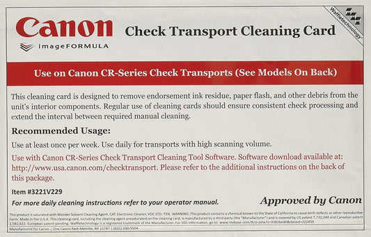 Canon 1904V566 CR-Series Check Scanner Cleaning Cards (15)